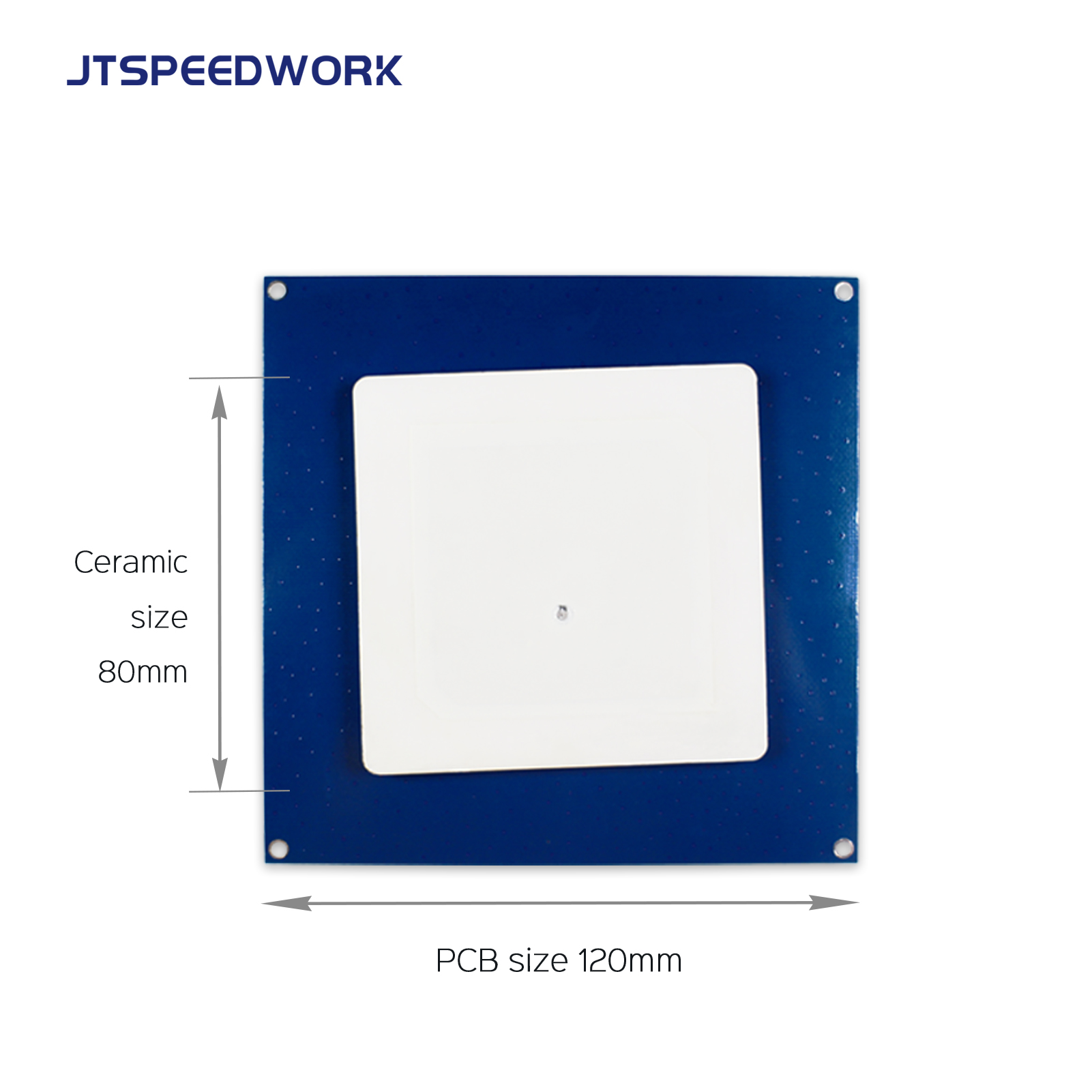 JT-T0080 5dBi UHF RFID Ceramic Antenna 80*80mm 860-960MHz RHCP High Sensitivity
