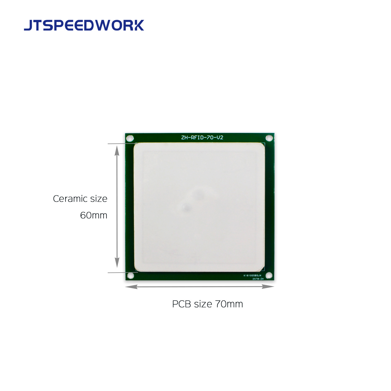 JT-T0060 Antena ceramiczna UHF RFID 4dBi 860-960MHz RHCP Polaryzacja kołowa Konfigurowalne złącze