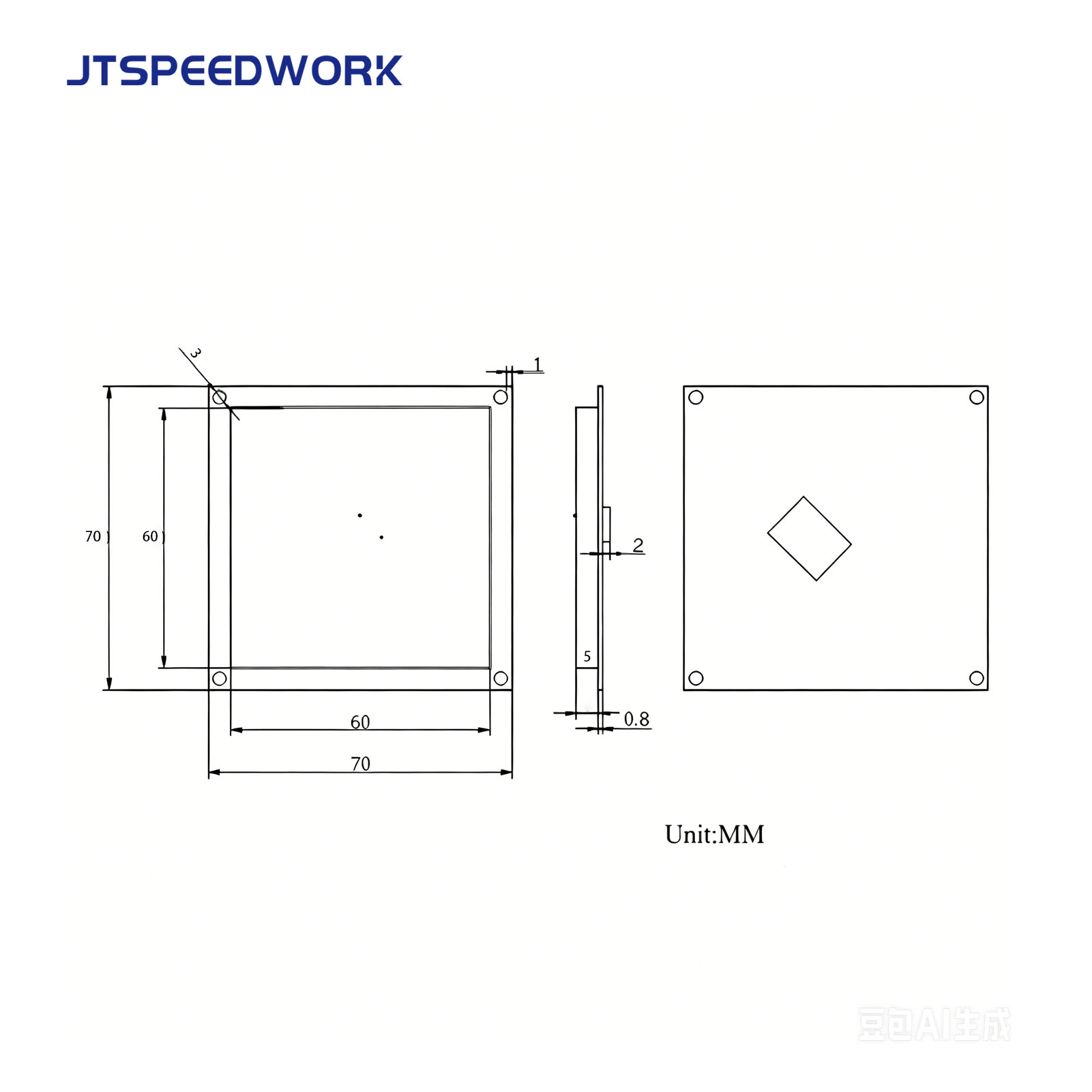 JT-T0060 Antena ceramiczna UHF RFID 4dBi 860-960MHz RHCP Polaryzacja kołowa Konfigurowalne złącze